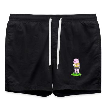 Schwein Sekretärin Papier Büro - Badeshorts - Schwarz - Vorne - AI Model Male 185 light (185cm)