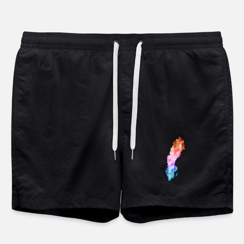 Sweden - Sverige - Sweden - abstract - map - Swim Trunks - black