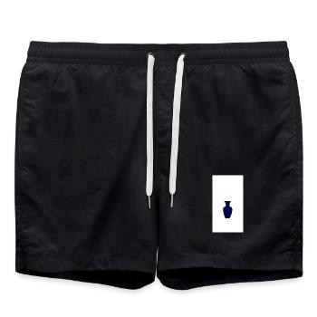 Mitternachtsblaue Vasen-Silhouette - Badeshorts - Schwarz - Vorne - AI Model Male 185 light (185cm)