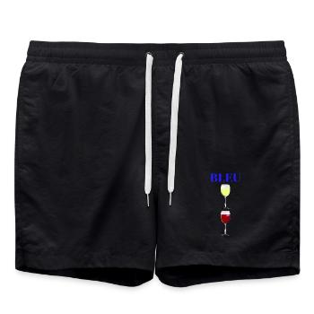 BLUE, WHITE, RED! (wine) - Swim Trunks - black - Front - AI Model Male 185 light (185cm)