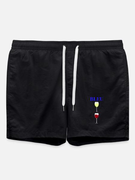 BLUE, WHITE, RED! (wine) - Swim Trunks - black