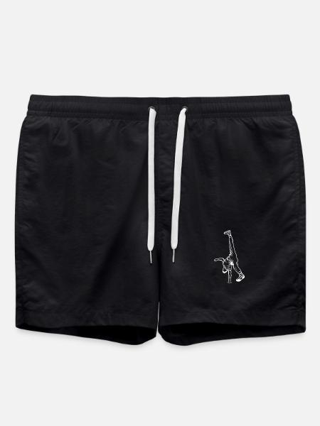 B Boy Drawing - Swim Trunks - black