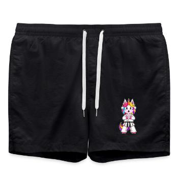 Einhorn Karate Kampfsport - Badeshorts - Schwarz - Vorne - AI Model Male 185 light (185cm)