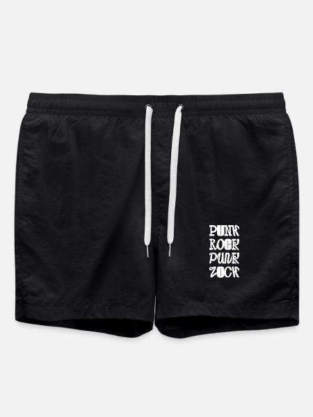 Punkrock-Fancy Typografie - Badeshorts - Schwarz