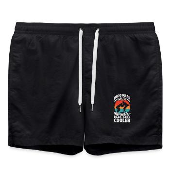 Judo Papa Wie Normaler Aber Cooler Vater - Badeshorts - Schwarz - Vorne - AI Model Male 185 light (185cm)