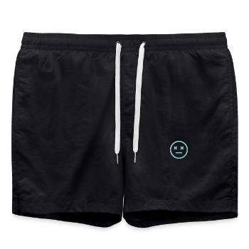 Minimal in Türkis - Badeshorts - Schwarz - Vorne - AI Model Male 185 light (185cm)