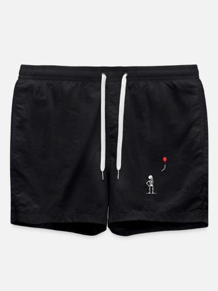 Ballon-Skelett Kunstmotiv - Badeshorts - Schwarz