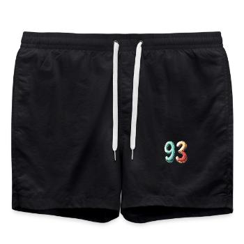 93 Number Comic - Swim Trunks - black - Front - AI Model Male 185 light (185cm)