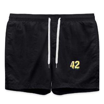 Bande dessinée à 42 numéros - Short de bain - noir - Devant - AI Model Male 185 light (185cm)