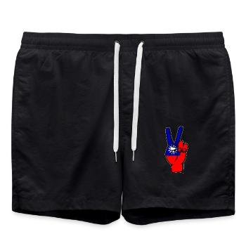 Drapeau de Taïwan Symbole de victoire de la paix - Short de bain - noir - Devant - AI Model Male 185 light (185cm)
