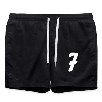 7 - Badeshorts - Schwarz - Vorne - AI Model Male 185 light (185cm)