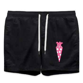 Schultüte rosa - Badeshorts - Schwarz - Vorne - AI Model Male 185 light (185cm)