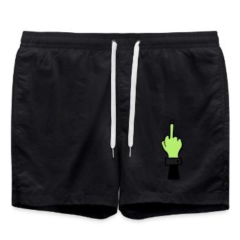 zombie hand mittelfinger - Badeshorts - Schwarz - Vorne - AI Model Male 185 light (185cm)