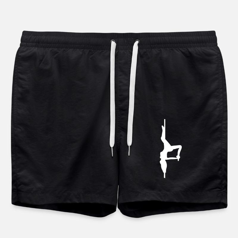 Pole Dance Silhouette - Swim Trunks - black