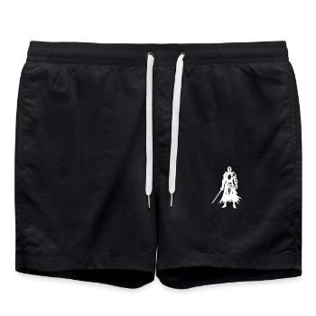 Knight with Sword - Swim Trunks - black - Front - AI Model Male 185 light (185cm)