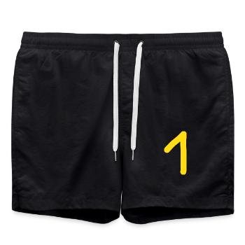 1 numéro un anniversaire - Short de bain - noir - Devant - AI Model Male 185 light (185cm)