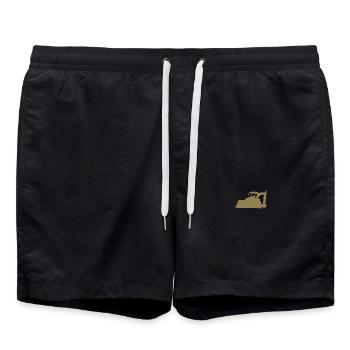 Opérateur d’excavatrice et d’équipement de construction Silhouette – - Short de bain - noir - Devant - AI Model Male 185 light (185cm)