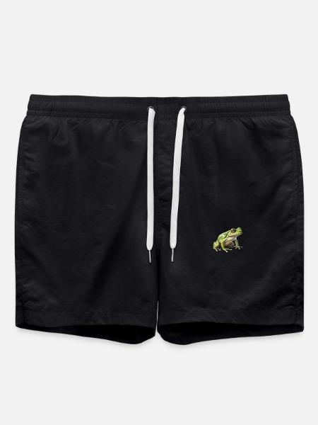 laubfrosch - Lebendiges Tier-Design - Badeshorts - Schwarz