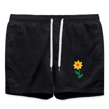 Blume - Badeshorts - Schwarz - Vorne - AI Model Male 185 light (185cm)