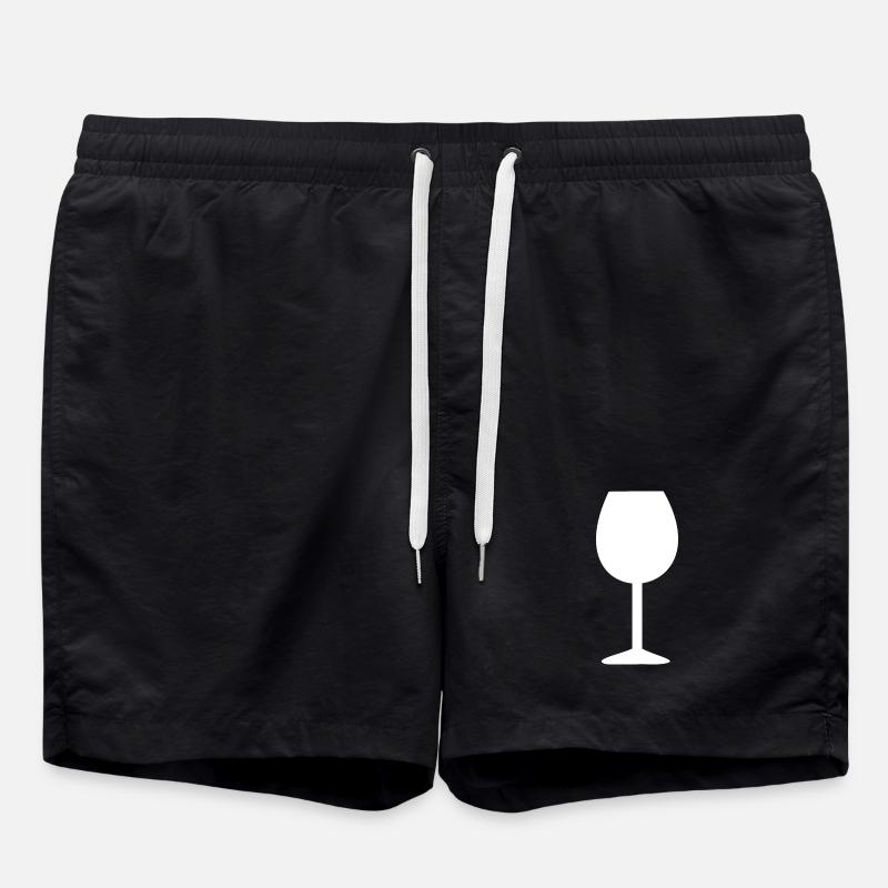 Wine Wine Glass - Swim Trunks - black