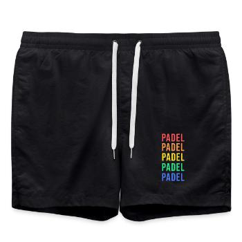Padelspiel Tennis Padel Spruch Spieler Freizeit - Badeshorts - Schwarz - Vorne - AI Model Male 185 light (185cm)