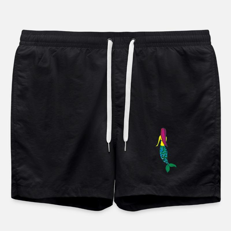 mermaid - Swim Trunks - black