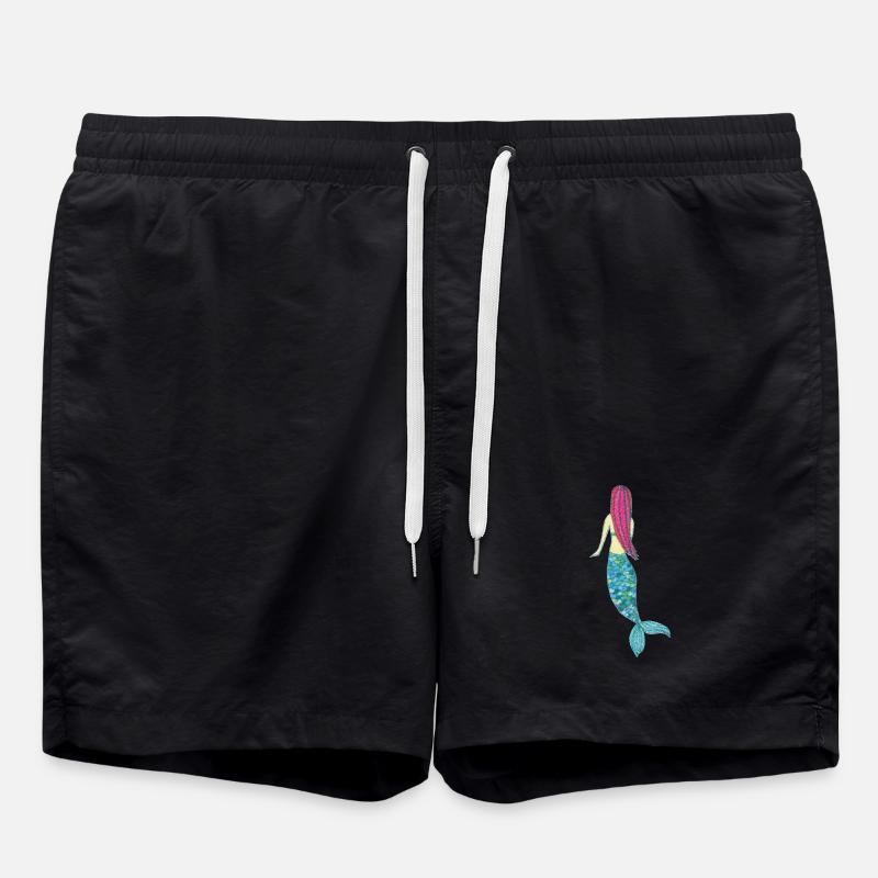 Mermaid Impressionism - Swim Trunks - black