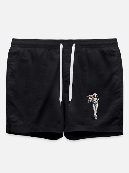 Flutist Sketch - Swim Trunks - black