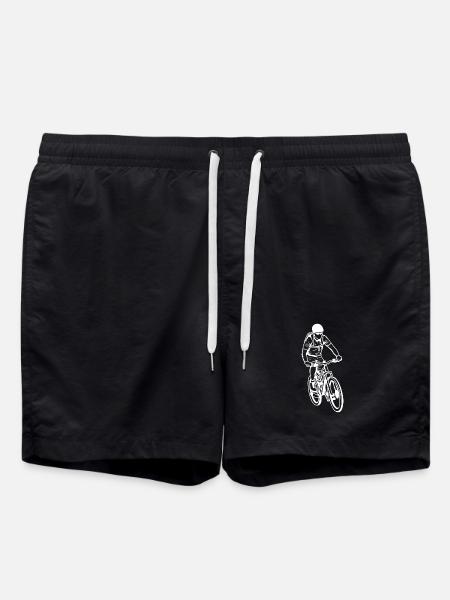 Mountain Biker Sketch - Swim Trunks - black