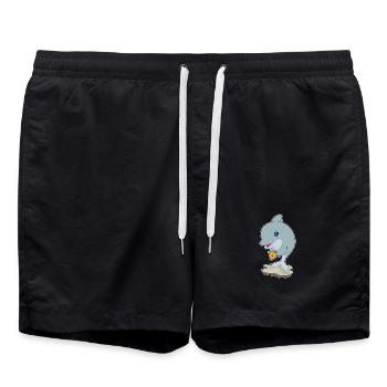 Delfin Pizza - Badeshorts - Schwarz - Vorne - AI Model Male 185 light (185cm)