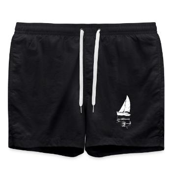 Sailing Drawing - Swim Trunks - black - Front - AI Model Male 185 light (185cm)
