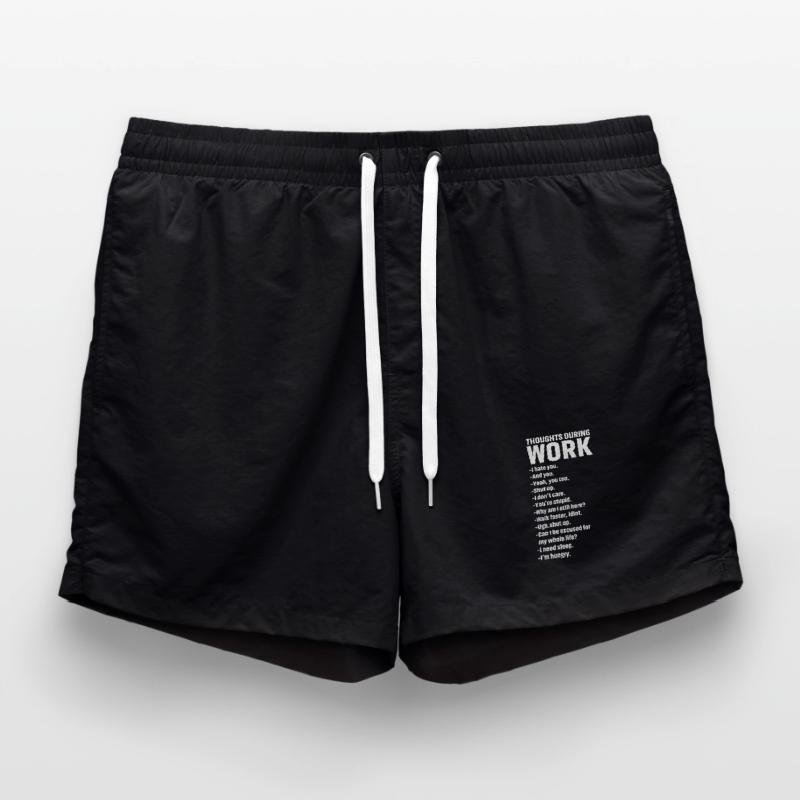 thoughts during work Swim Trunks