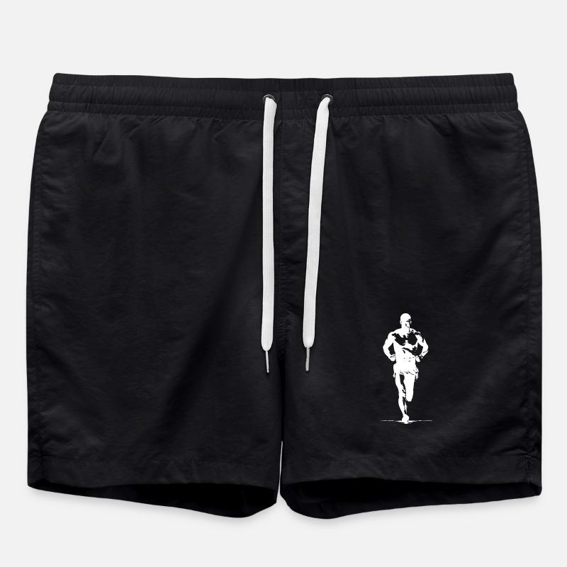 Marathon Runner Sketch - Swim Trunks - black