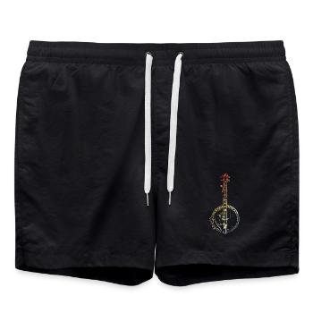 Banjo Vintage Look - Swim Trunks - black - Front - AI Model Male 185 light (185cm)