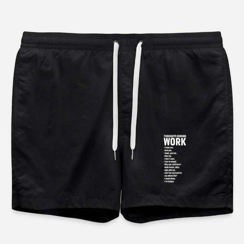 thoughts during work - Badeshorts - Schwarz
