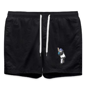Panda Cricket Cricketschläger - Badeshorts - Schwarz - Vorne - AI Model Male 185 light (185cm)