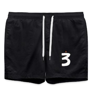Festliche Geburtstagskerze Nummer 3 Design - Badeshorts - Schwarz - Vorne - AI Model Male 185 light (185cm)