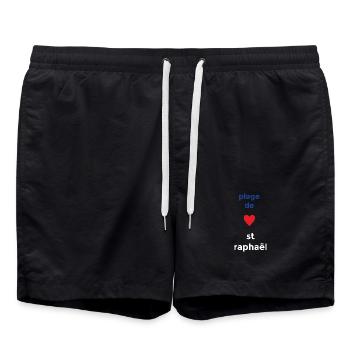 Un amour sincère pour la Plage de Saint-Raphaël - Short de bain - noir - Devant - AI Model Male 185 light (185cm)