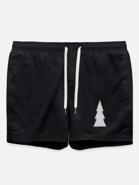 Christmas Tree Silhouette - Swim Trunks - black