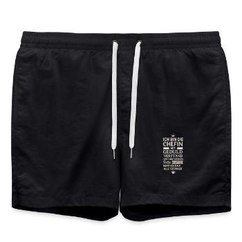 Patron avec de la patience et du café - Short de bain - noir - Devant - AI Model Male 185 light (185cm)