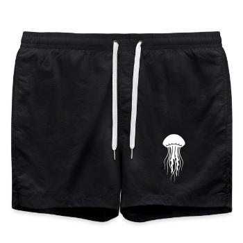 Jellyfish Medusa Sea Animal Clean Vector - Swim Trunks - black - Front - AI Model Male 185 light (185cm)