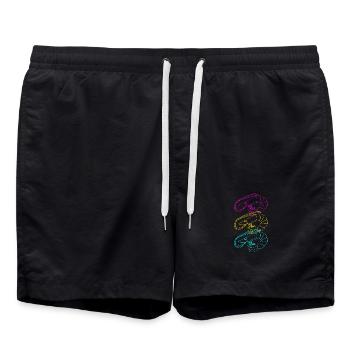 Crevettes, écrevisses, fruits de mer, crabe - Short de bain - noir - Devant - AI Model Male 185 light (185cm)