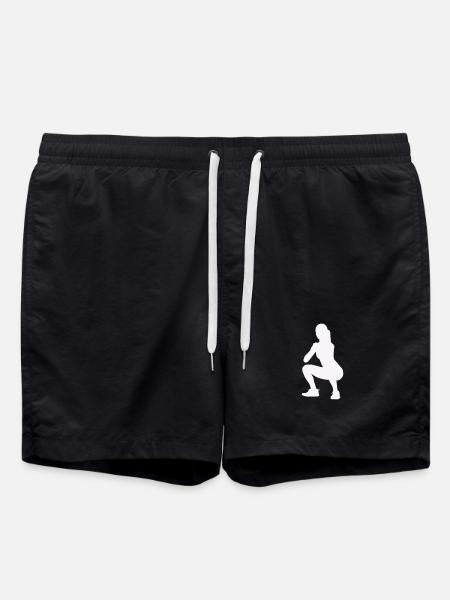Woman Silhouette Squat - Swim Trunks - black
