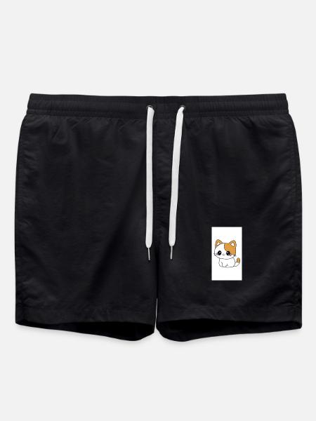 Kawaii kitten - Swim Trunks - black
