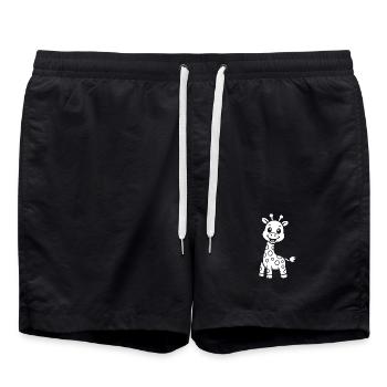 Giraffe Silhouette Kids Safari Motif - Swim Trunks - black - Front - AI Model Male 185 light (185cm)