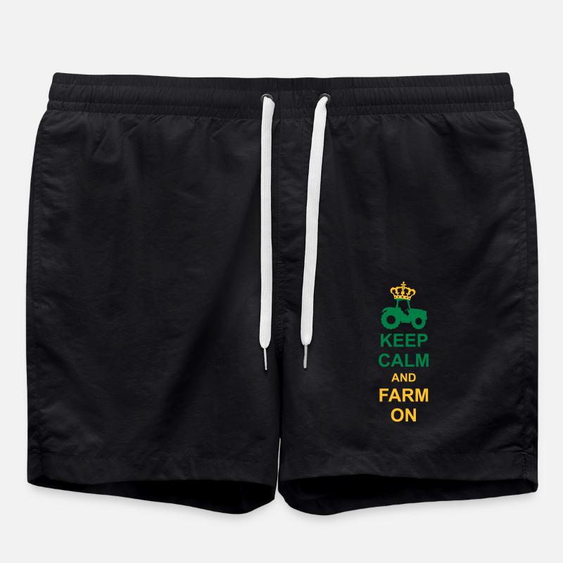 Keep Calm Farm - Swim Trunks - black