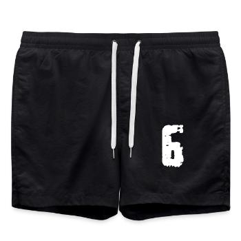 6 Nombre Vintage - Short de bain - noir - Devant - AI Model Male 185 light (185cm)