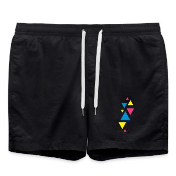 dreiecke design formen hipster - Badeshorts - Schwarz - Vorne - AI Model Male 185 light (185cm)