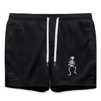 Skibidi challenge meme Skelett Weihnachten Tanz - Badeshorts - Schwarz - Vorne - AI Model Male 185 light (185cm)