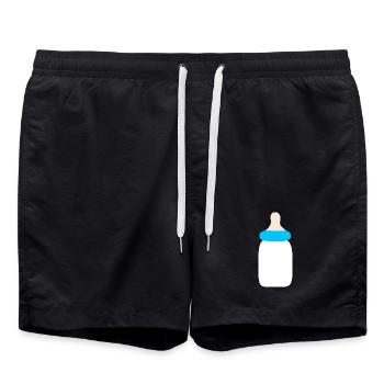 Bébé 2025 Naissance Famille Idée Cadeau - Short de bain - noir - Devant - AI Model Male 185 light (185cm)